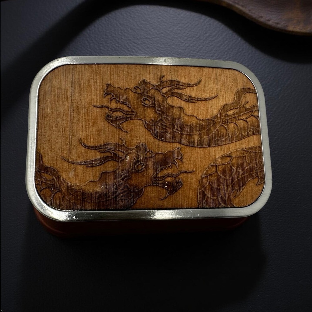 Buckle-Down Dragon Etched Design Wood & Metal Belt Buckle Accessory